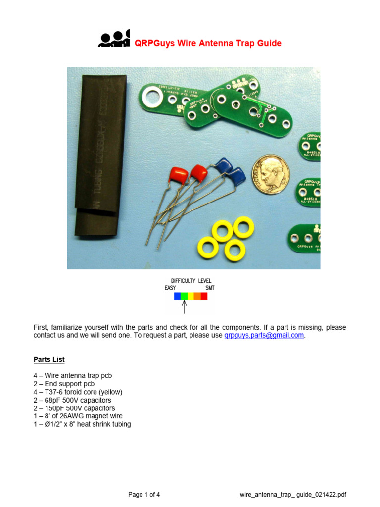 QRPGuys Wire Antenna Trap Assembly Guide | PDF | Electrical Engineering ...