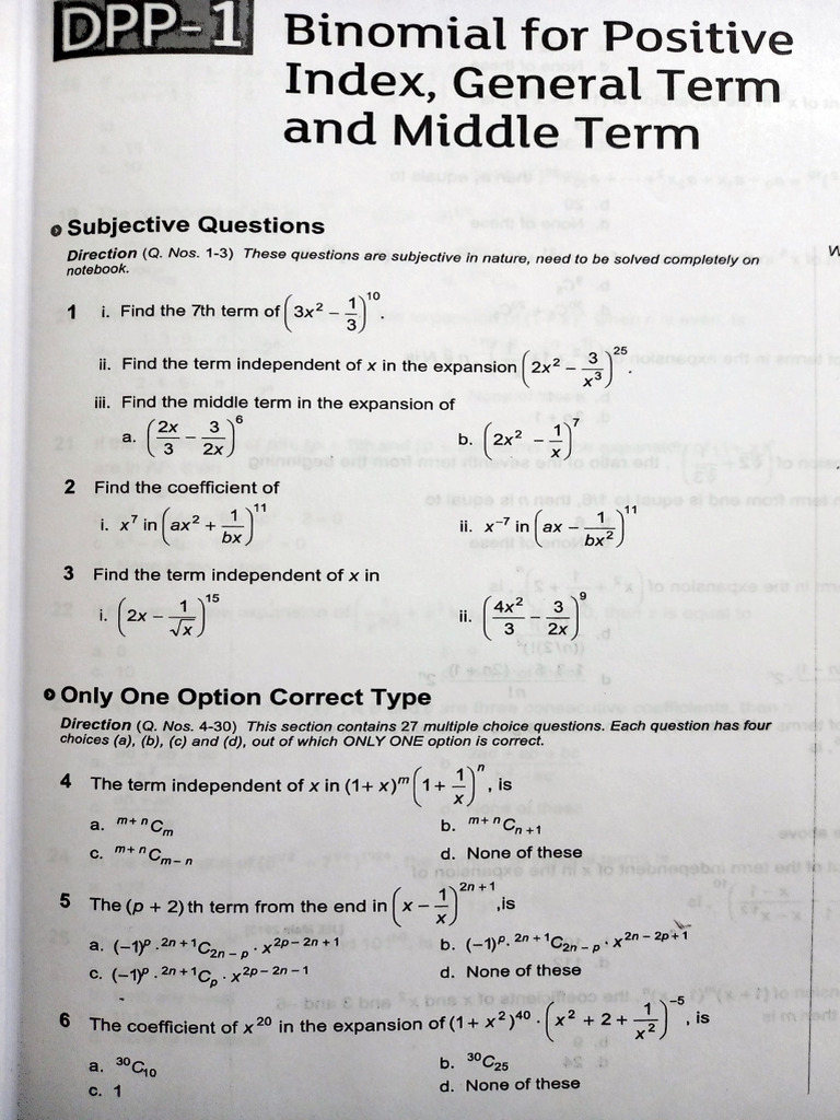 Binomial Expansion and Coefficients Guide | PDF | Abstract Algebra ...