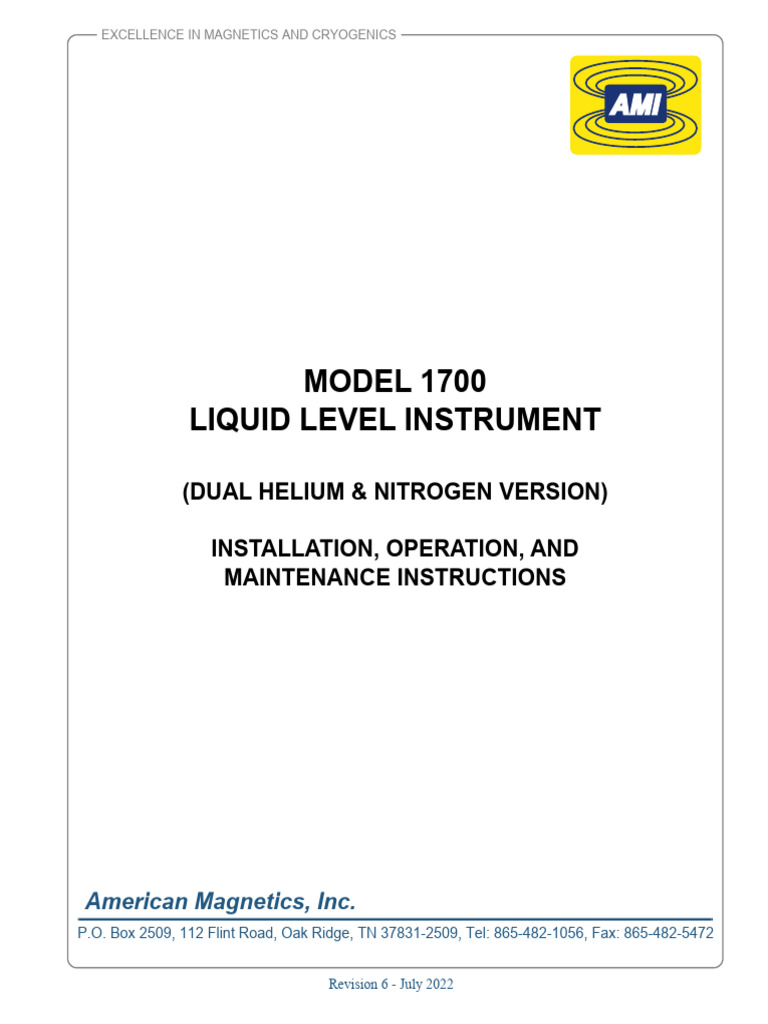 Model 1700 Liquid Level Instrument Guide | PDF | Instrumentation ...