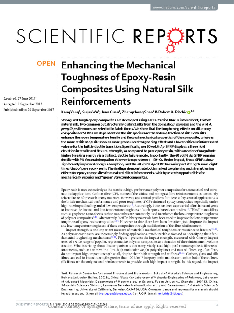 Enhancing The Mechanical Toughness of Epoxy-Resin | PDF | Composite ...