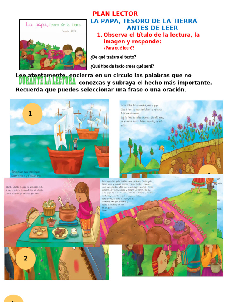 11 Ficha Plan Lector - La Papa Tesoro de La Tierra | PDF