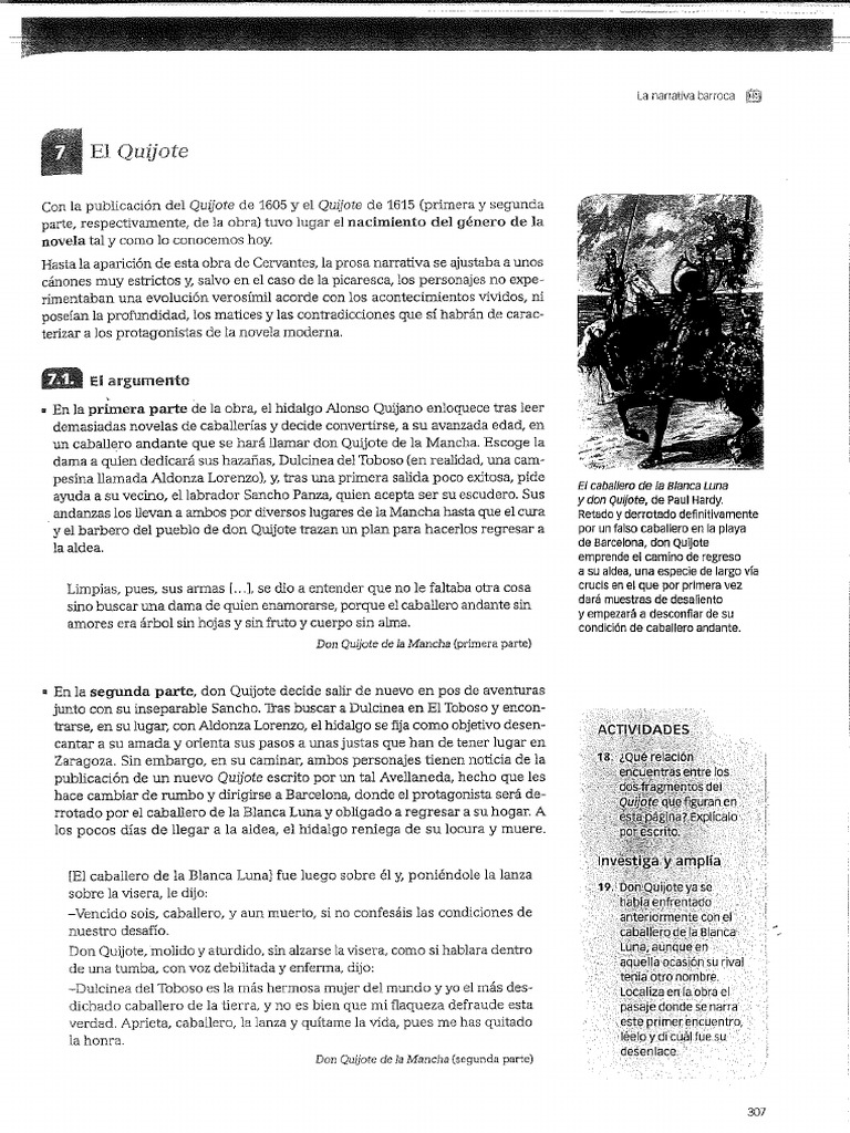 El Quijote Apuntes Ejercicios Y Textos Pdf