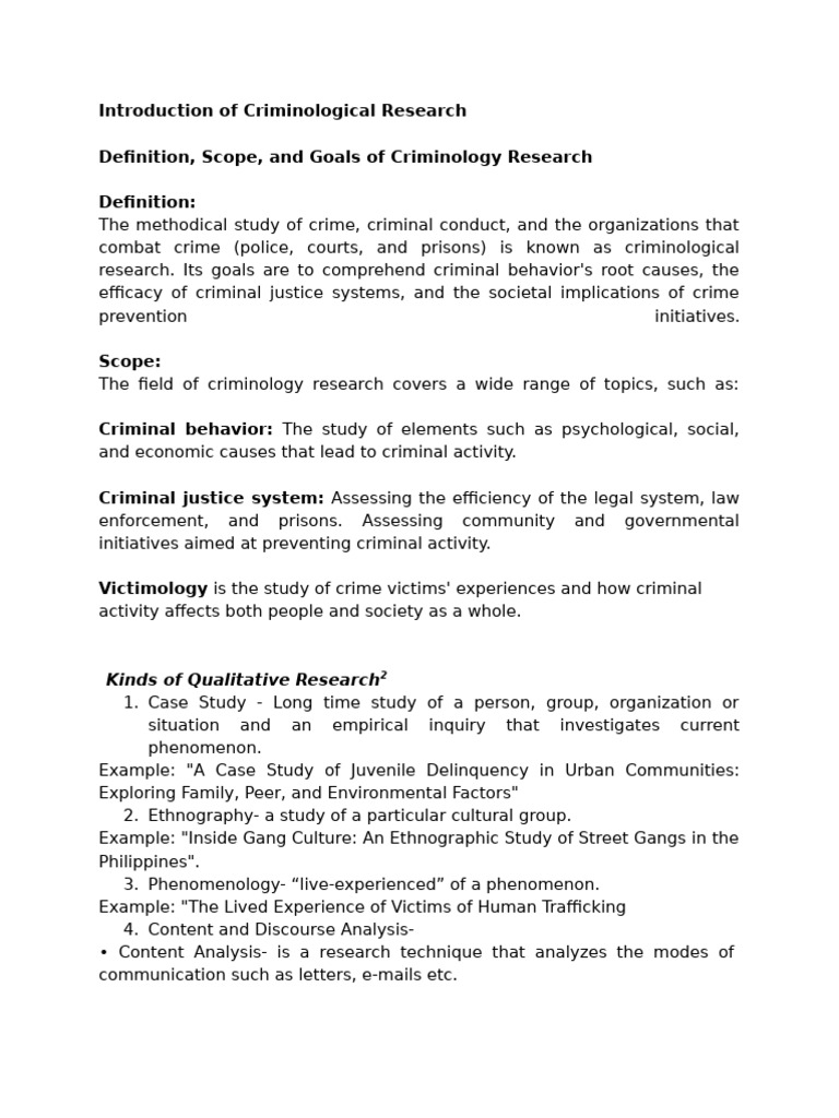 Overview of Criminological Research | PDF | Crimes | Crime & Violence