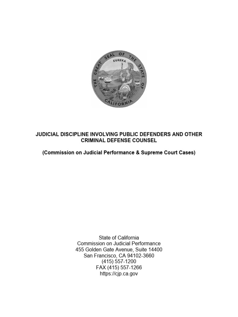 Judicial Misconduct: Public Defenders Guide | PDF | Contempt Of Court ...