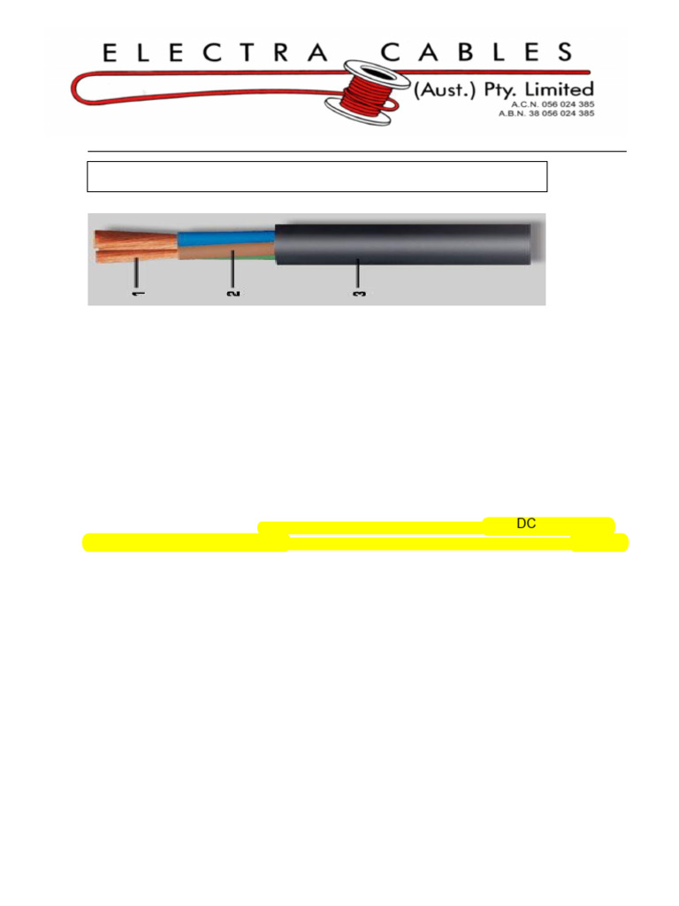 Electra Cable H07RNF - Current Rating (2020) | PDF | Insulator ...
