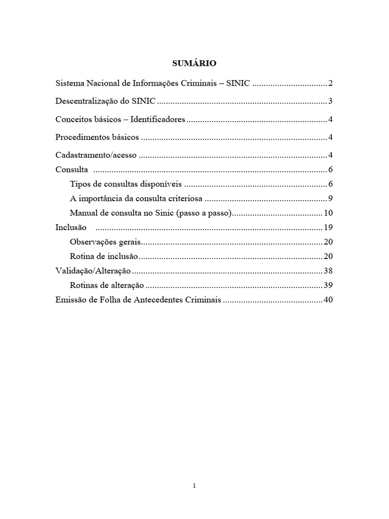 Guia Completo do Sistema SINIC | PDF | Informação