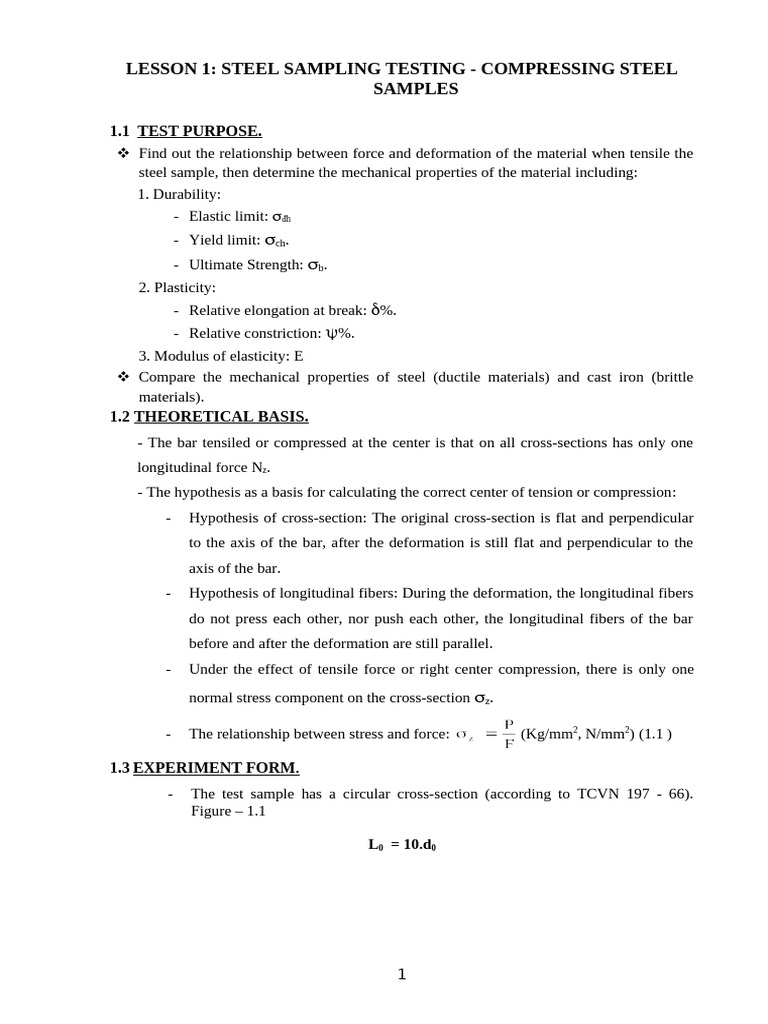 Steel Sample Testing: Mechanical Properties | PDF | Ultimate Tensile ...