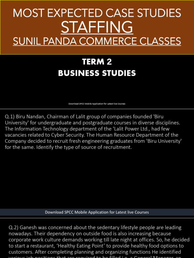 Case Studies on Recruitment and Management | PDF | Recruitment | Incentive