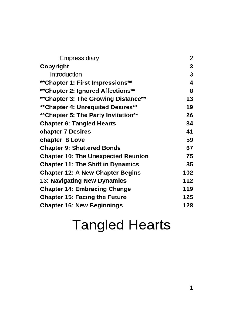 Tangled Hearts Pdf Psychology