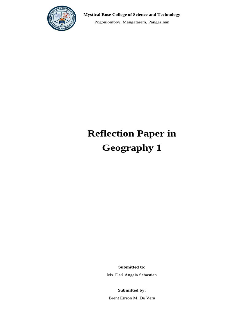 Geography Reflection Paper Insights | PDF | Climate Change | Geography