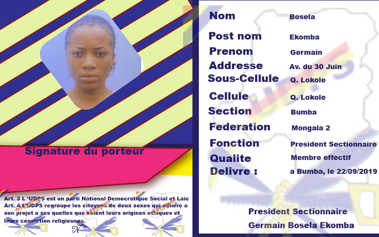 Carte de membre UDPS 2019 | PDF