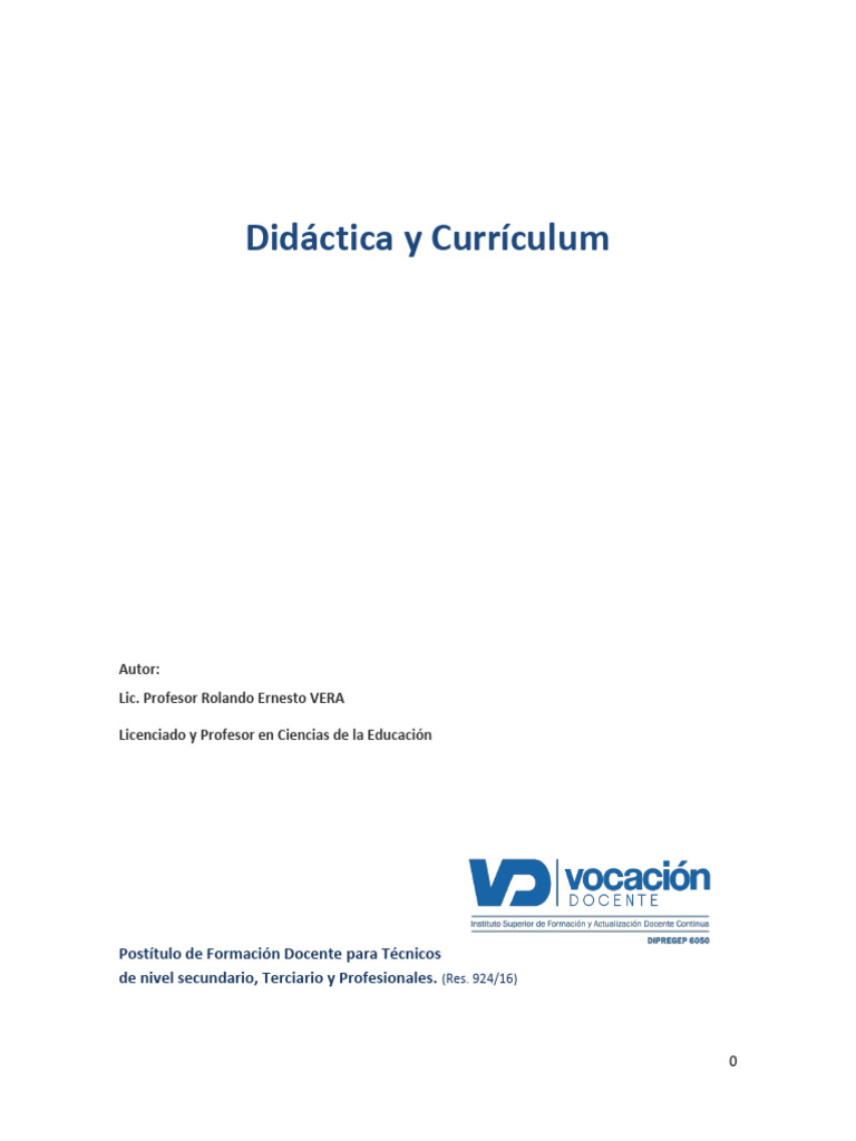 Módulo Didáctica y Currículum | PDF | Plan de estudios | Maestros