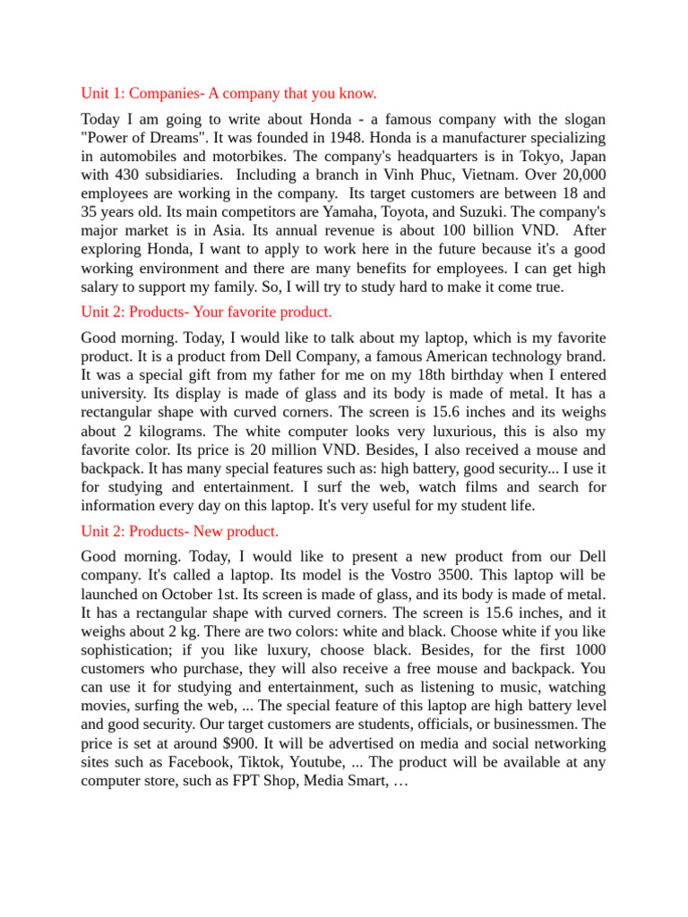 Writing List | PDF | Honda | Communication