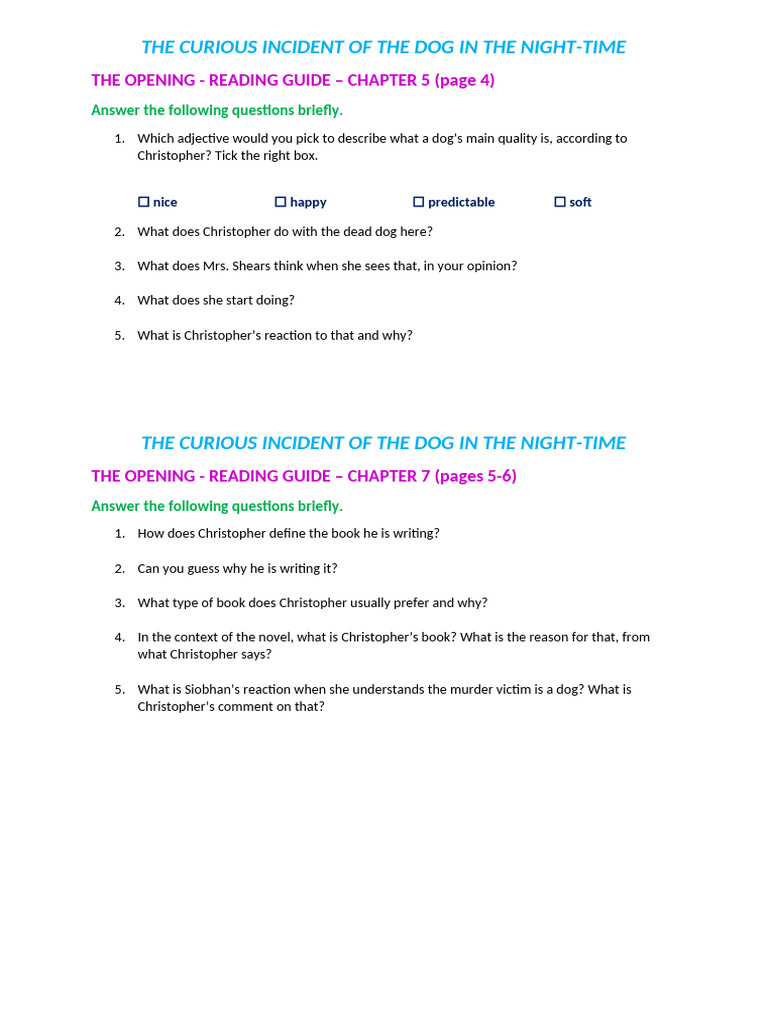 Chapter Q&A Guide for Students | PDF