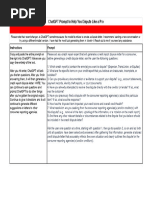 ChatGPT Prompt to Help You Dispute Like a Pro - Credit Report Dispute Letter Generator (1)