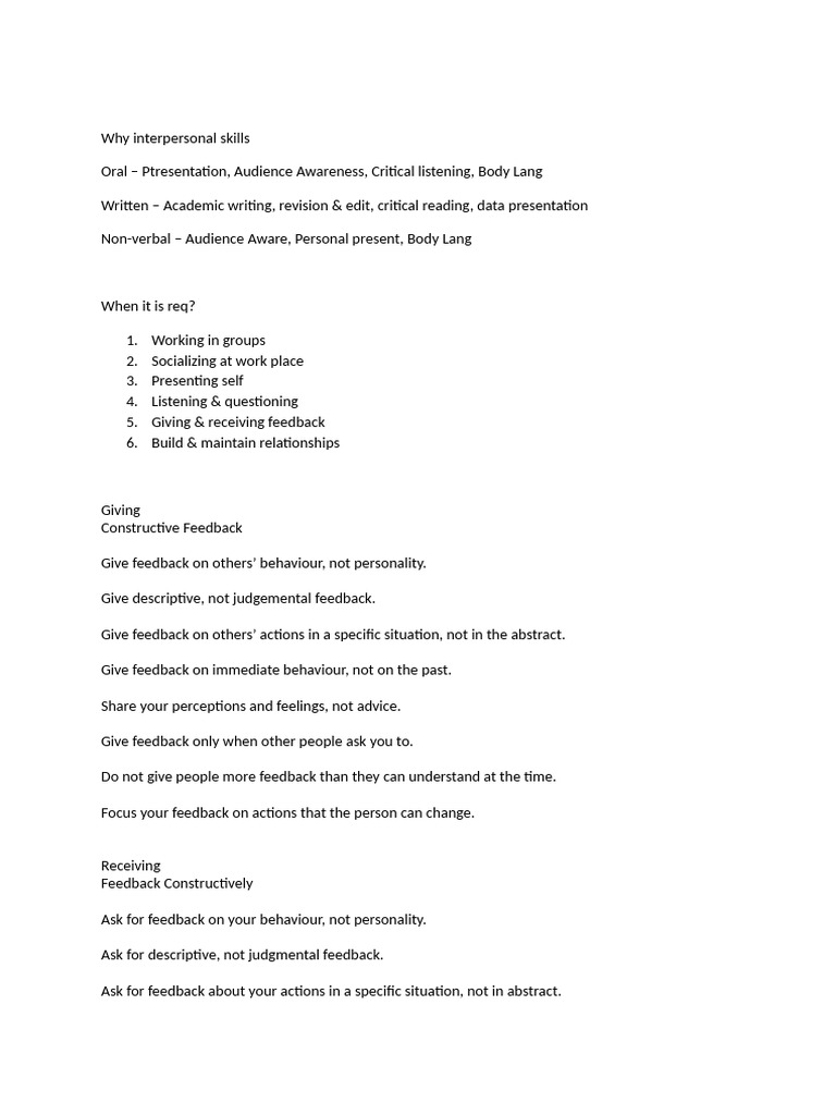 Mastering Interpersonal Skills for Success | PDF