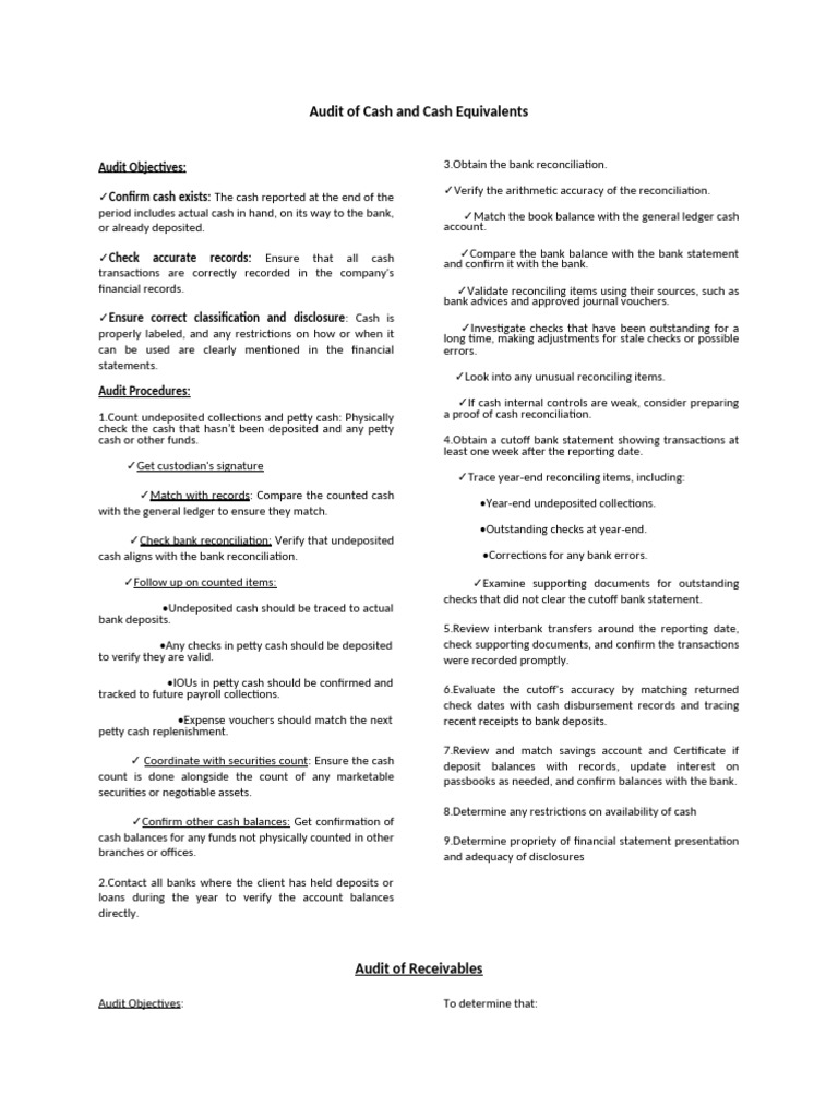 Comprehensive Audit Procedures Guide | PDF | Inventory | Accounts Payable
