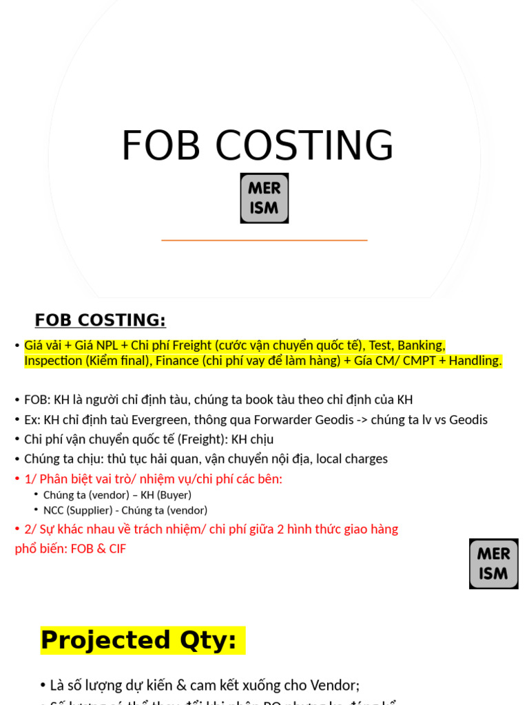 Bai Giang Fob Costing - Hanh Nguyen | PDF