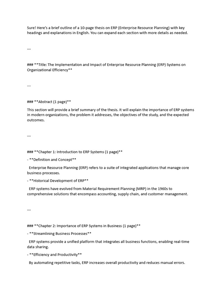 ERP Systems: Impact on Business Efficiency | PDF | Enterprise Resource ...