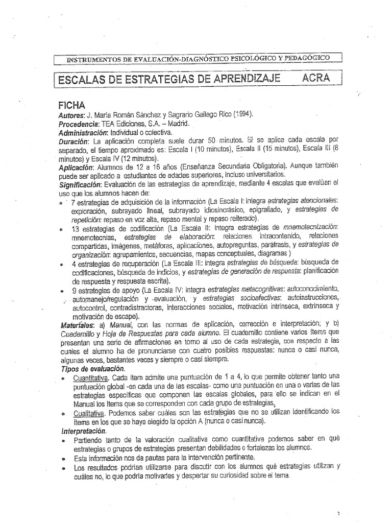 Ficha Acra 1 | PDF