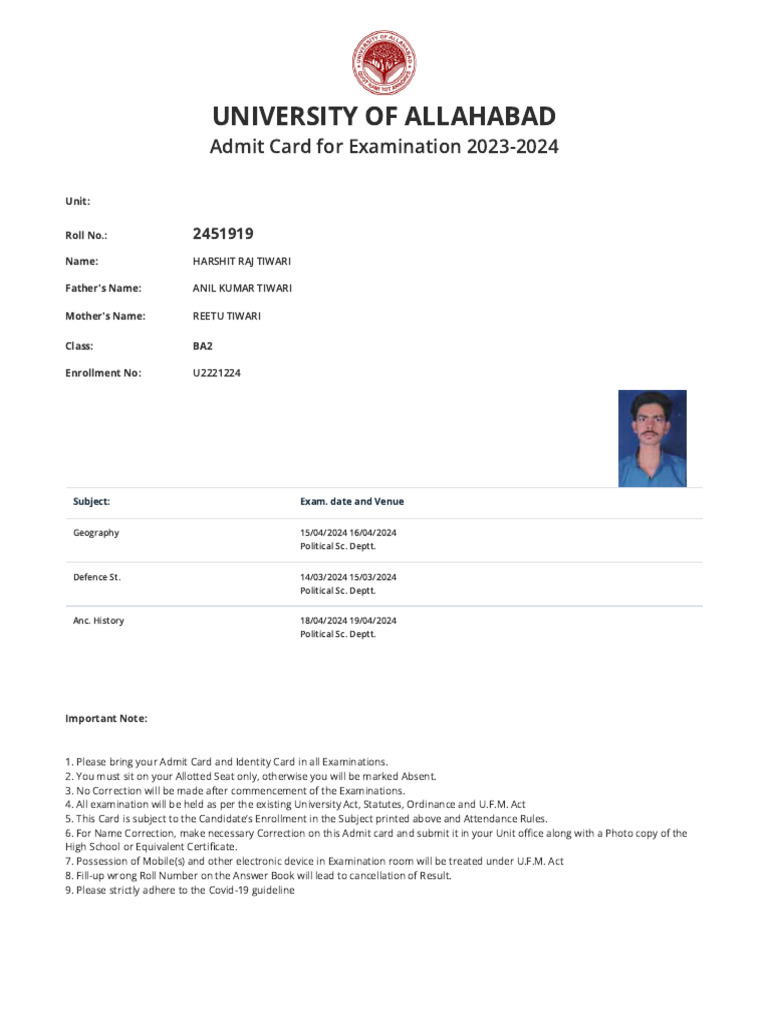 University of Allahabad | PDF