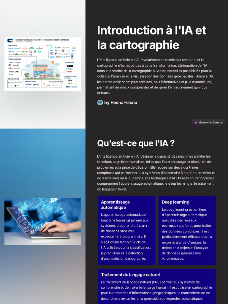 Introduction A lIA Et La Cartographie | PDF | Apprentissage automatique ...