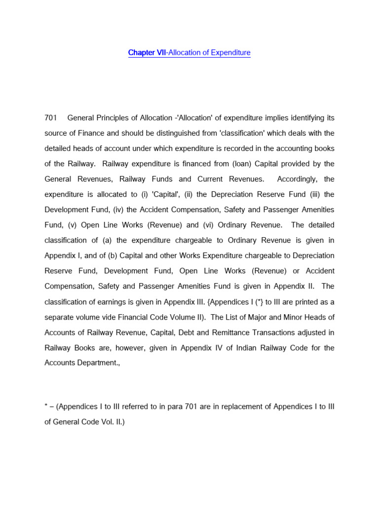 Chapter VII-Allocation of Expenditure | PDF | Locomotives | Expense
