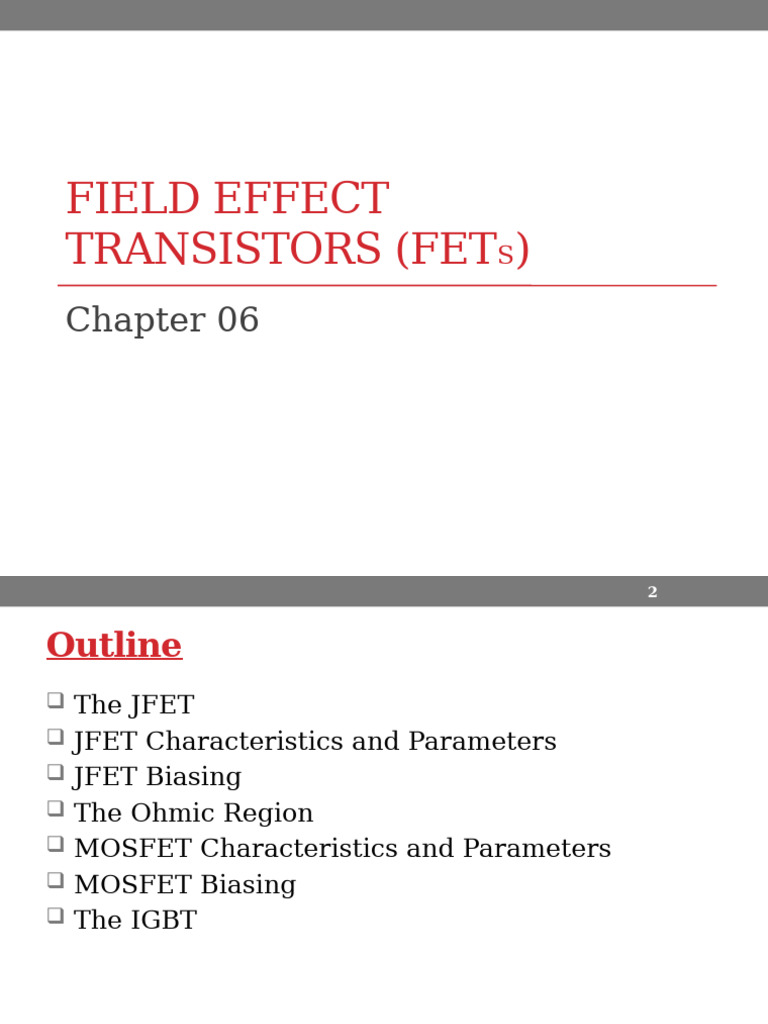 Field Effect Transistors Overview | PDF | Field Effect Transistor | Mosfet