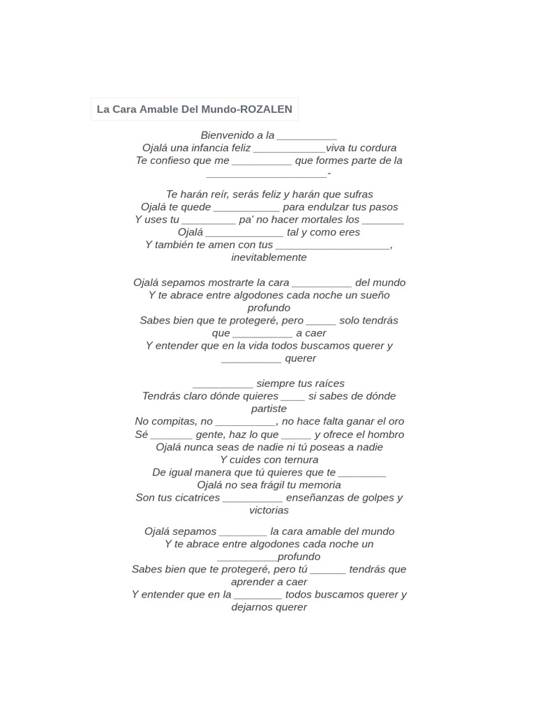 Cancion Completa | PDF