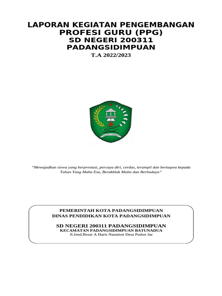 Laporan Kegiatan Pengembangan Profesi Guru (PPG) | PDF | Karier ...