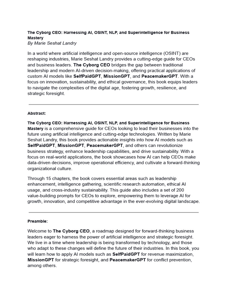 AI-Driven Leadership for CEOs | PDF | Sustainability | Artificial ...