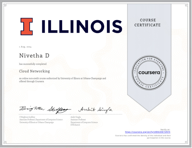 Cloud Networking Course Completion | PDF