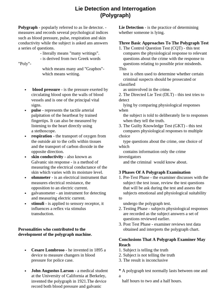 Understanding Polygraph Examinations | PDF | Polygraph | Physiology