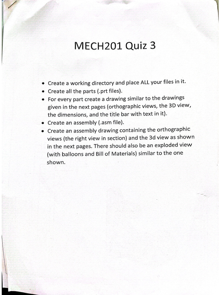 MECH 201 Quiz 3 Spring 2021-2022 | PDF