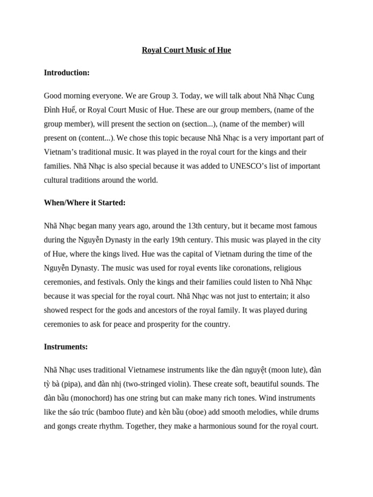 Nhã Nhạc: Hue's Royal Court Music | PDF | Hue | Vietnam