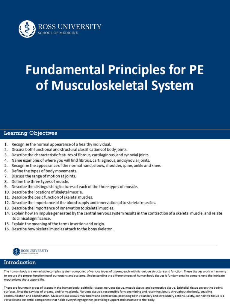 W2 Fundamental Principles For PE of Musculoskeletal System (Gomez ...