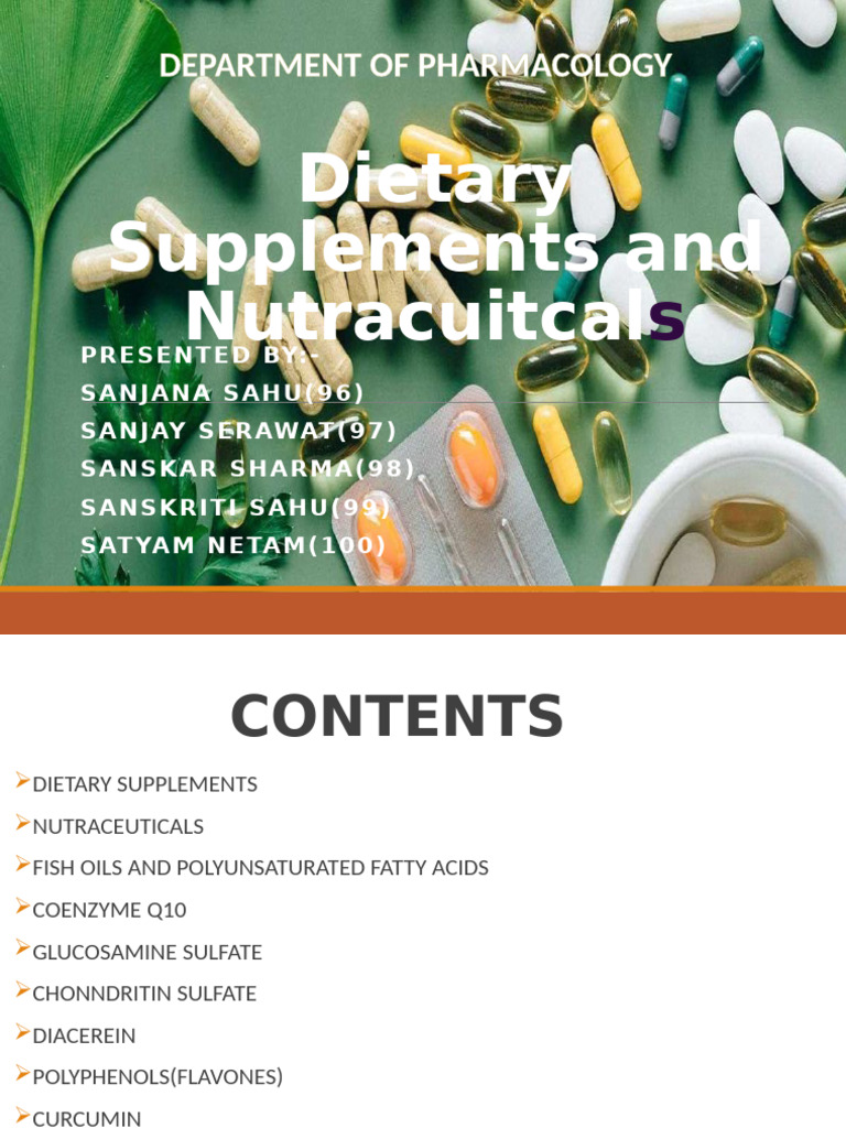 Dietary Supplements and Nutraceuticals Overview | PDF | Dietary ...
