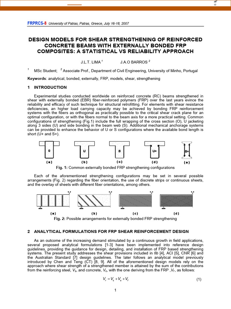 Shear Strengthening of Concrete Beams with FRP | PDF | Fibre Reinforced ...