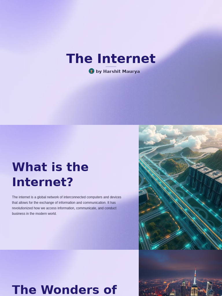 The Wonders of The Internet | PDF | World Wide Web | Internet & Web
