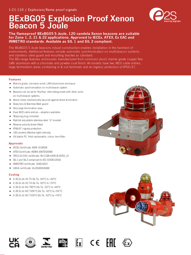 BExBG05 Explosion Proof Xenon Beacon 5 Joule | PDF | Electrical ...