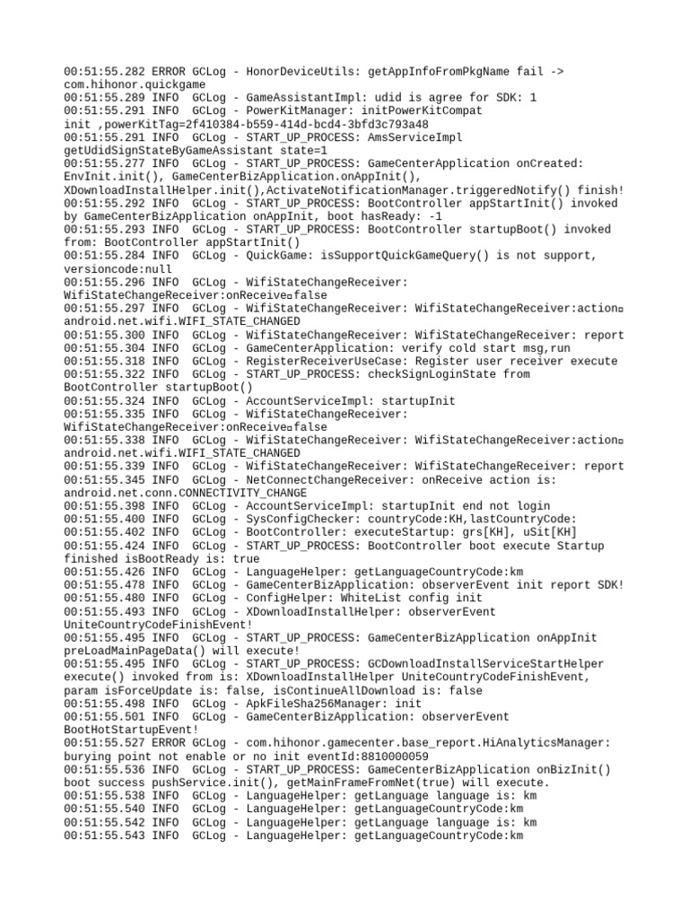 Honor Device App Initialization Logs | PDF | Communications Protocols ...