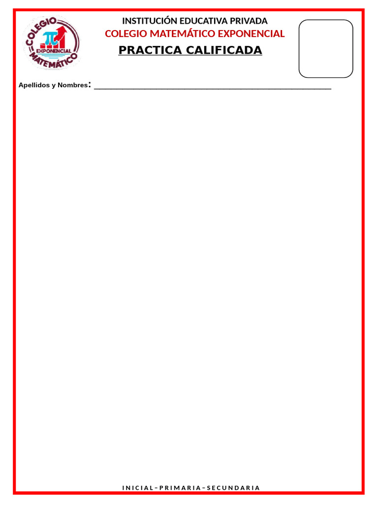 Formato de Practica Calificada - Exponencial | PDF