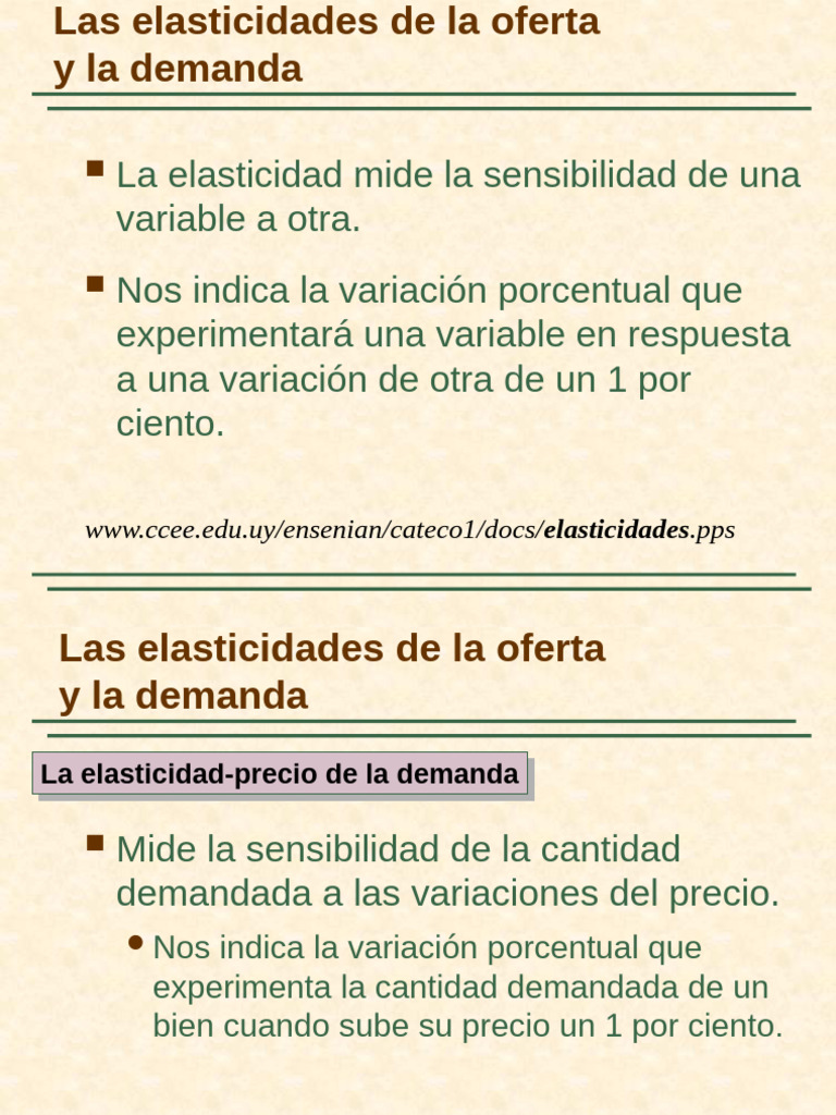 Elasticidad de Oferta y Demanda | PDF | Elasticidad (economía) | La ...