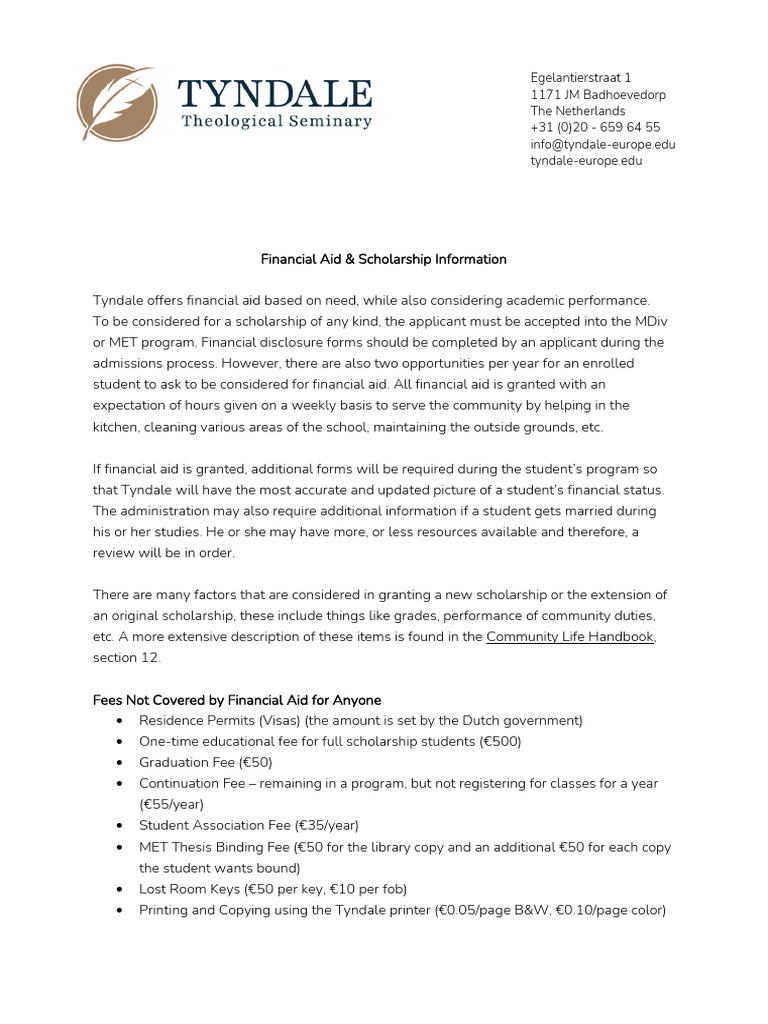 Financial Aid & Scholarship Information | PDF | Student Financial Aid ...
