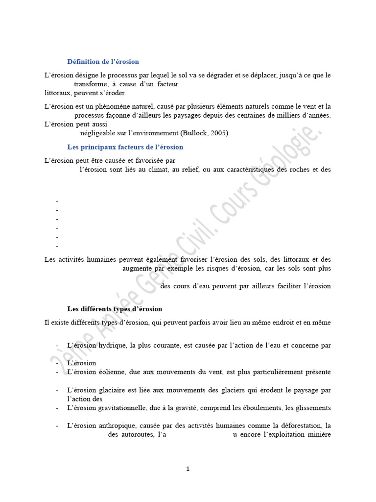 Comprendre l'érosion des roches et sols | PDF | Érosion | Sol (pédologie)