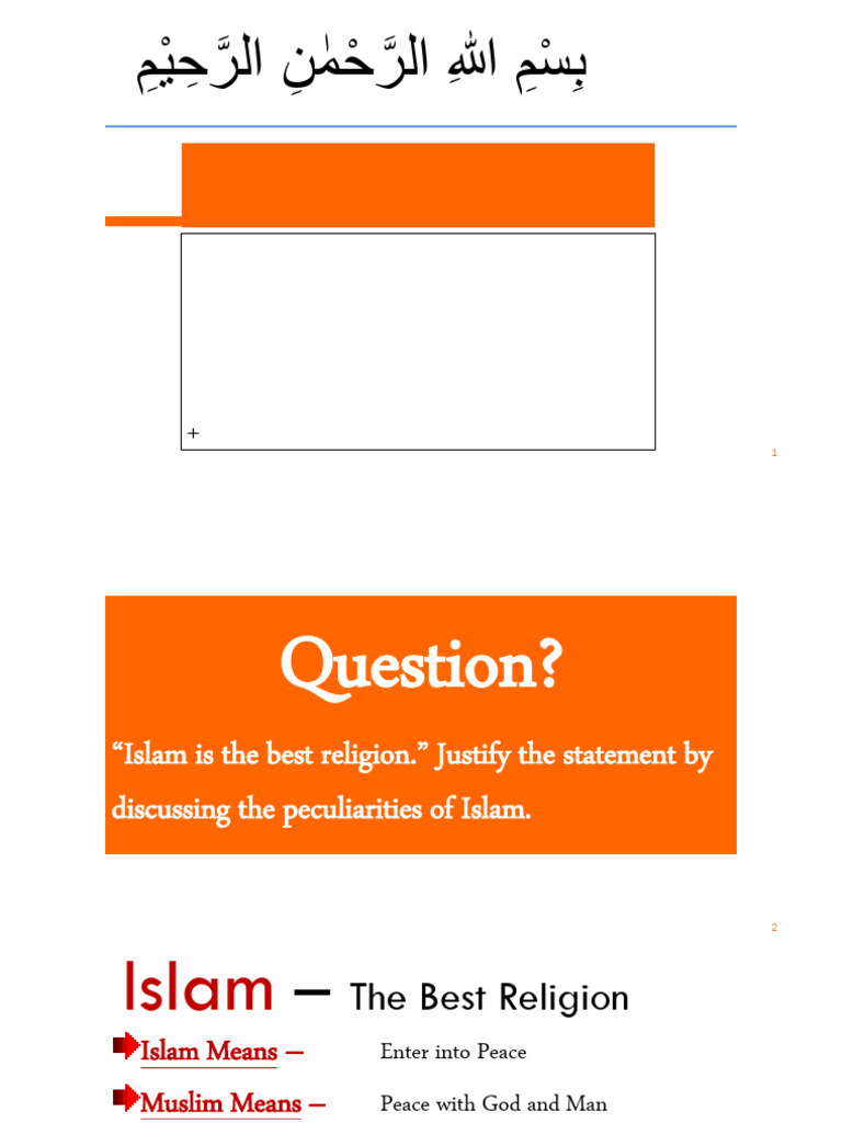 Peculiarities of Islam Explained | PDF | Tawhid | Prophets And ...