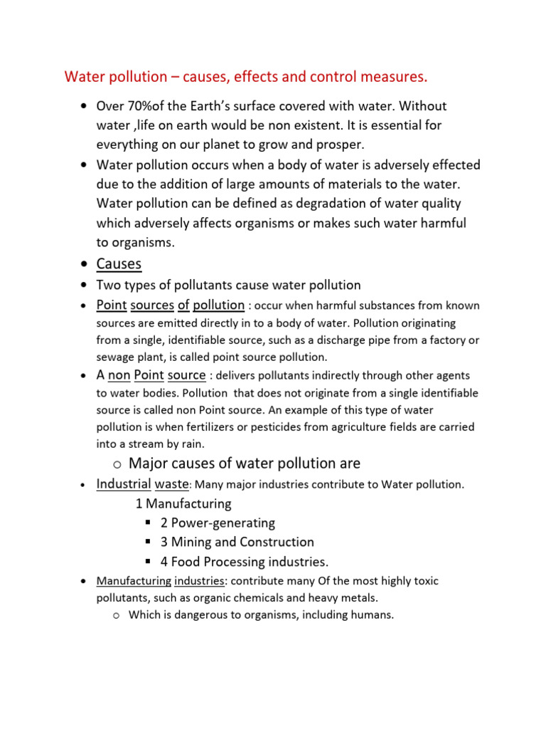 Water Pollution | PDF | Waste | Water Pollution