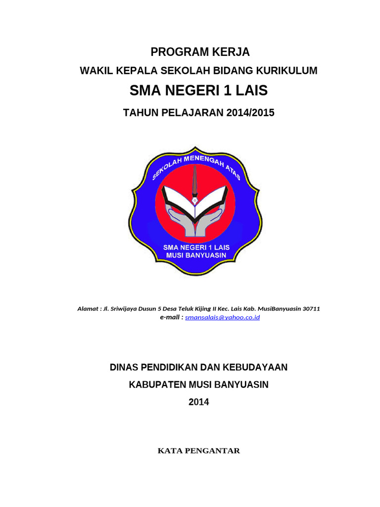 Program Kerja Kurikulum SMA 2014/2015 | PDF | Bisnis