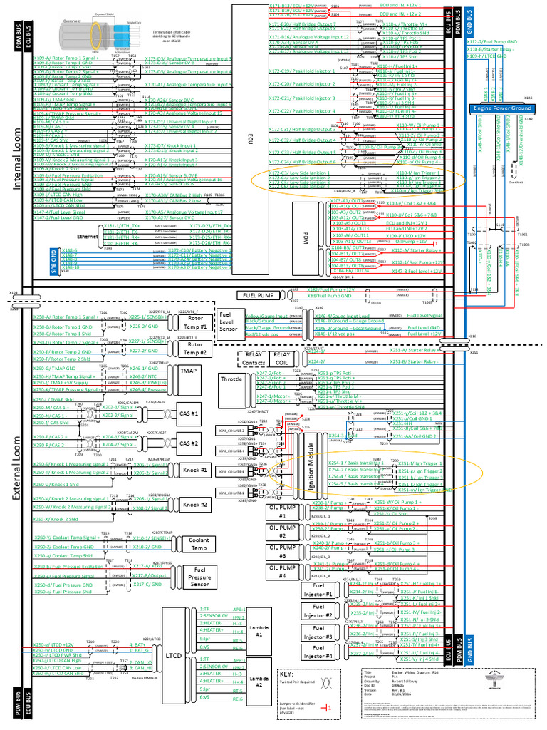 MARK-UP Engine Wiring Diagram MoTeC P14B | PDF | Manufactured Goods