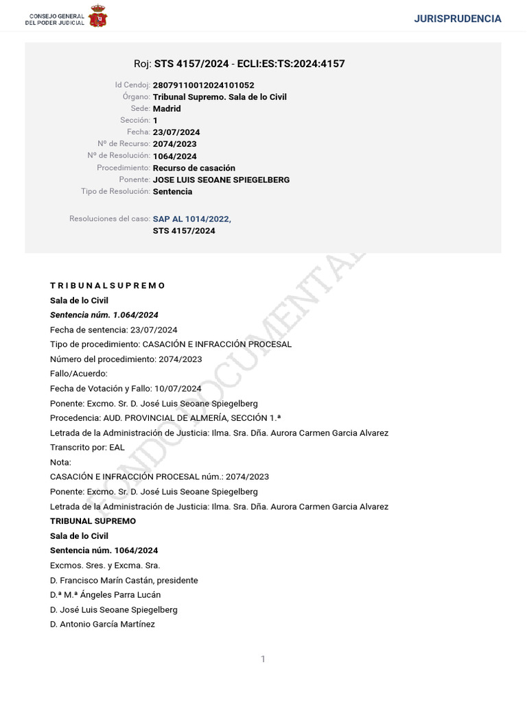 Primera de Las Sentencias | PDF | Caso de ley | Sentencia (ley)